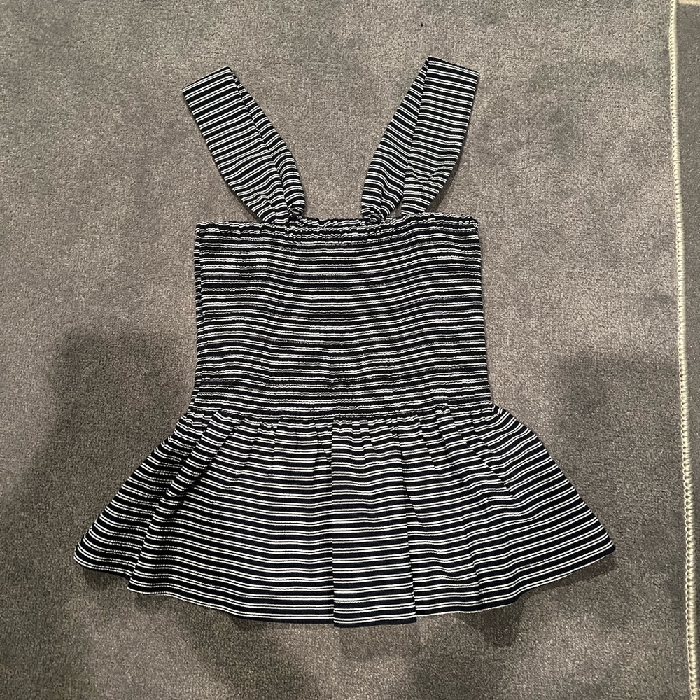 Madewell Navy and White Striped Tank Top
